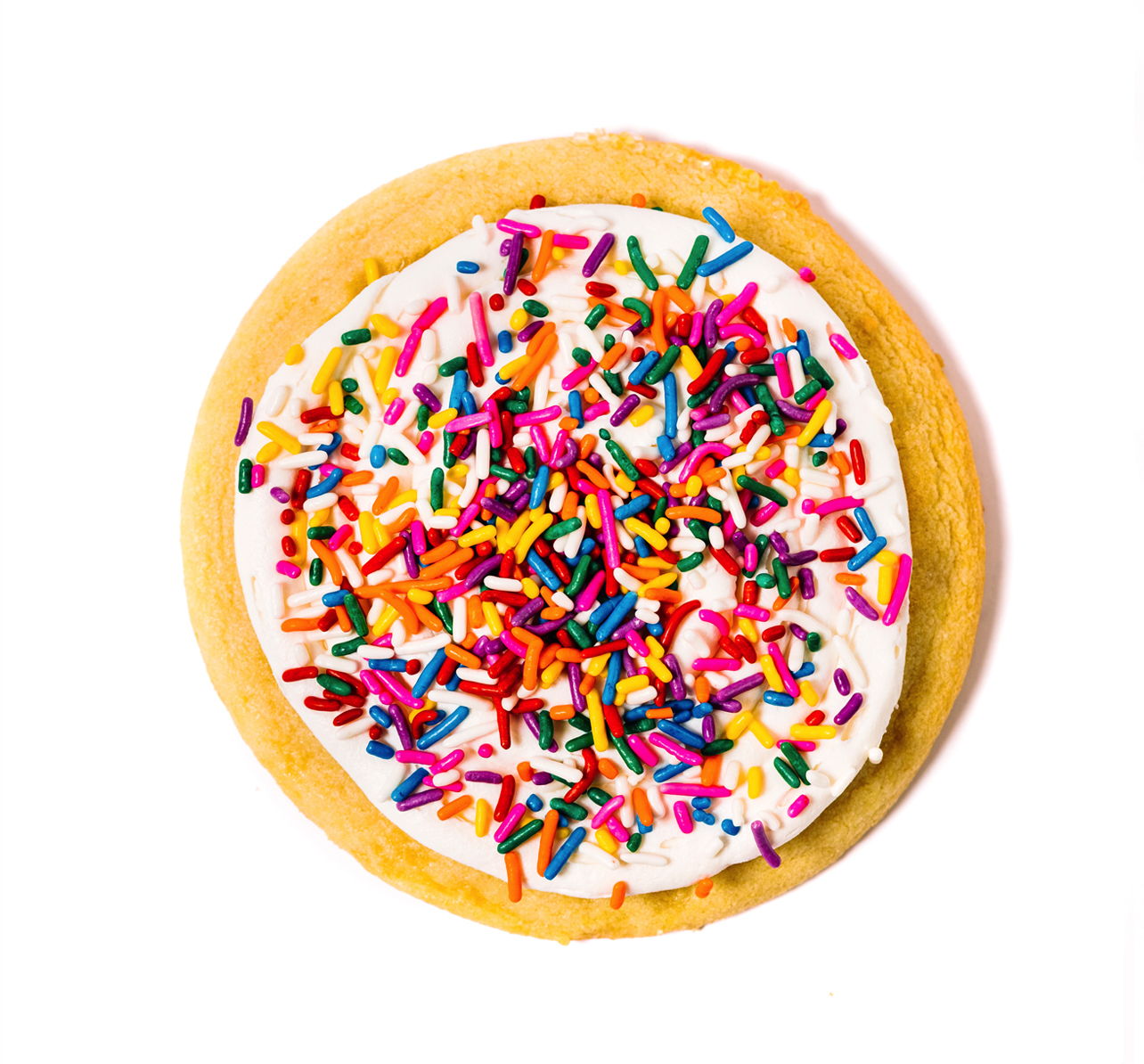 Carnival Cookie - Snickerdoodle Sugar Cookie, Vanilla Buttercream Icing, Rainbow Sprinkles