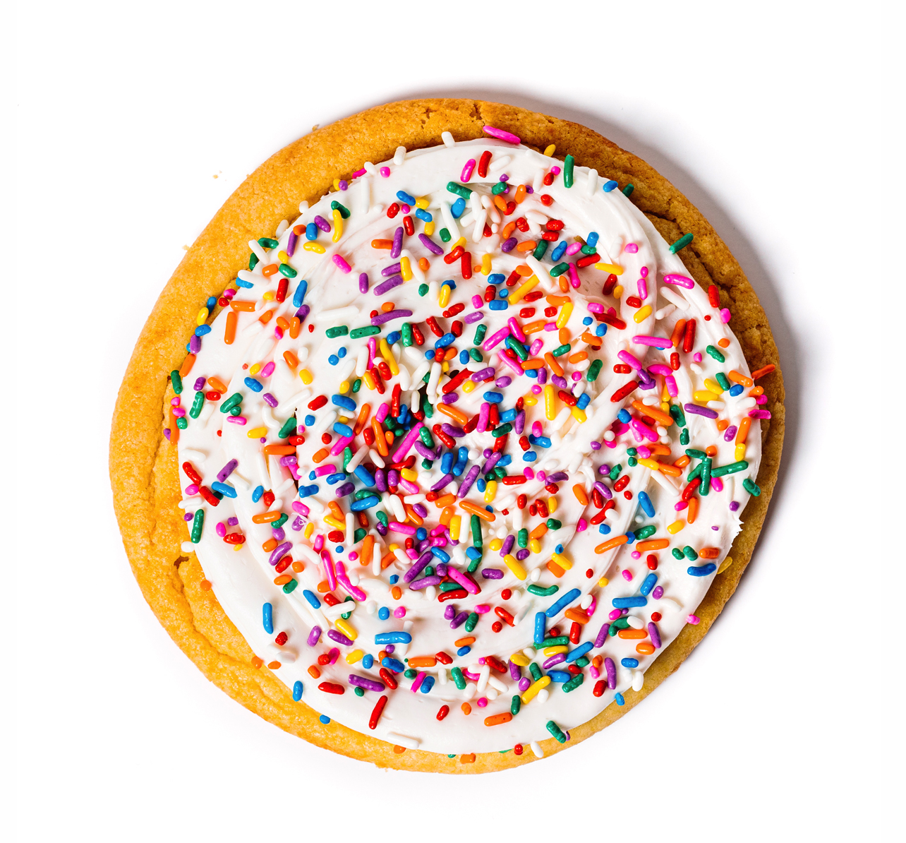 Carnival Cookie - Snickerdoodle ugar Cookie, Vanilla Buttercream Icing, Rainbow Sprinkles